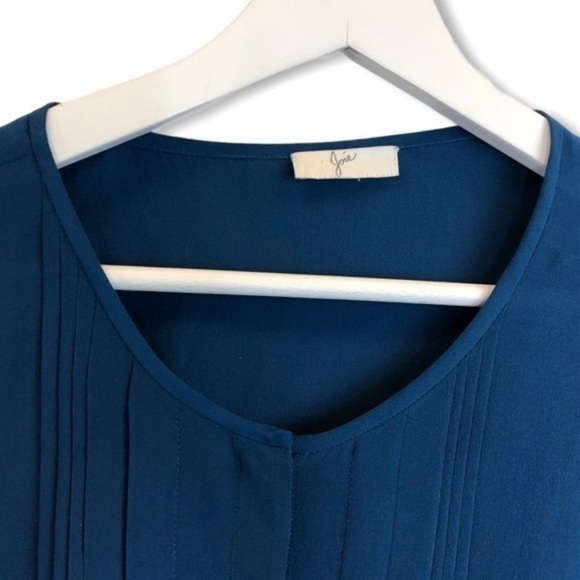 Joie 100% Silk Blue Tunic Long Sleeve Blouse - Picture 3 of 6